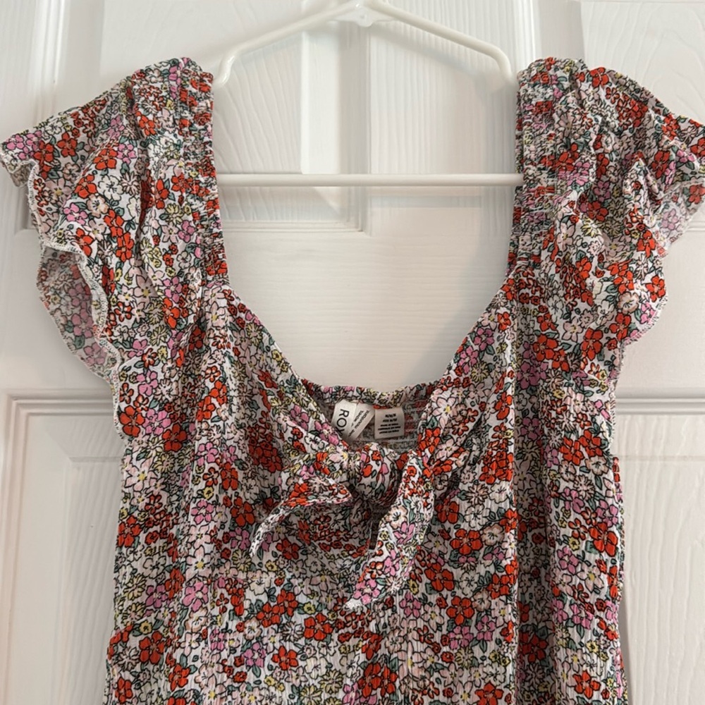 Roxy Floral Ruffle Sleeve Dress